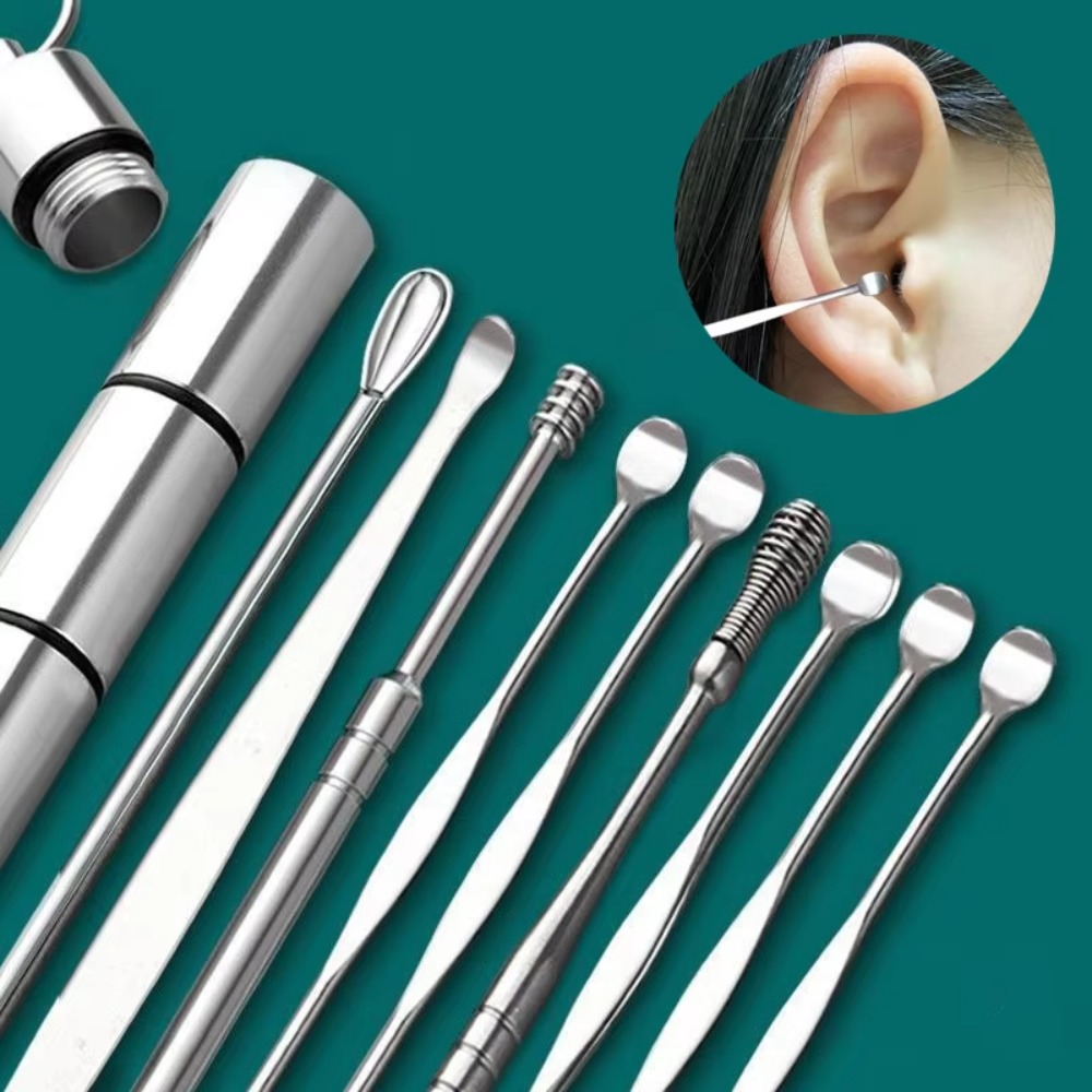 9개/세트 신제품 귀지 제거 도구 세트 큐렛 스푼 휴대 - Power Tools List 리뷰 및 가격