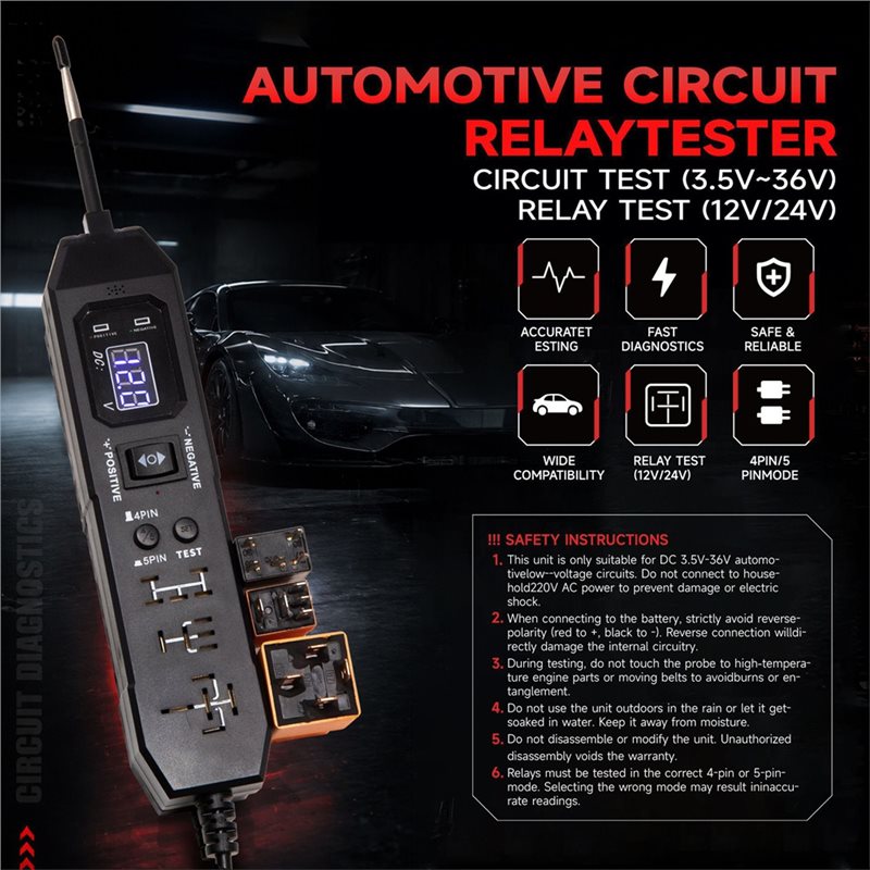 차량 전기 고장 회로 진단 도구, 디지털 자동차 릴레이 - Power Tools In Automotive 리뷰 및 가격