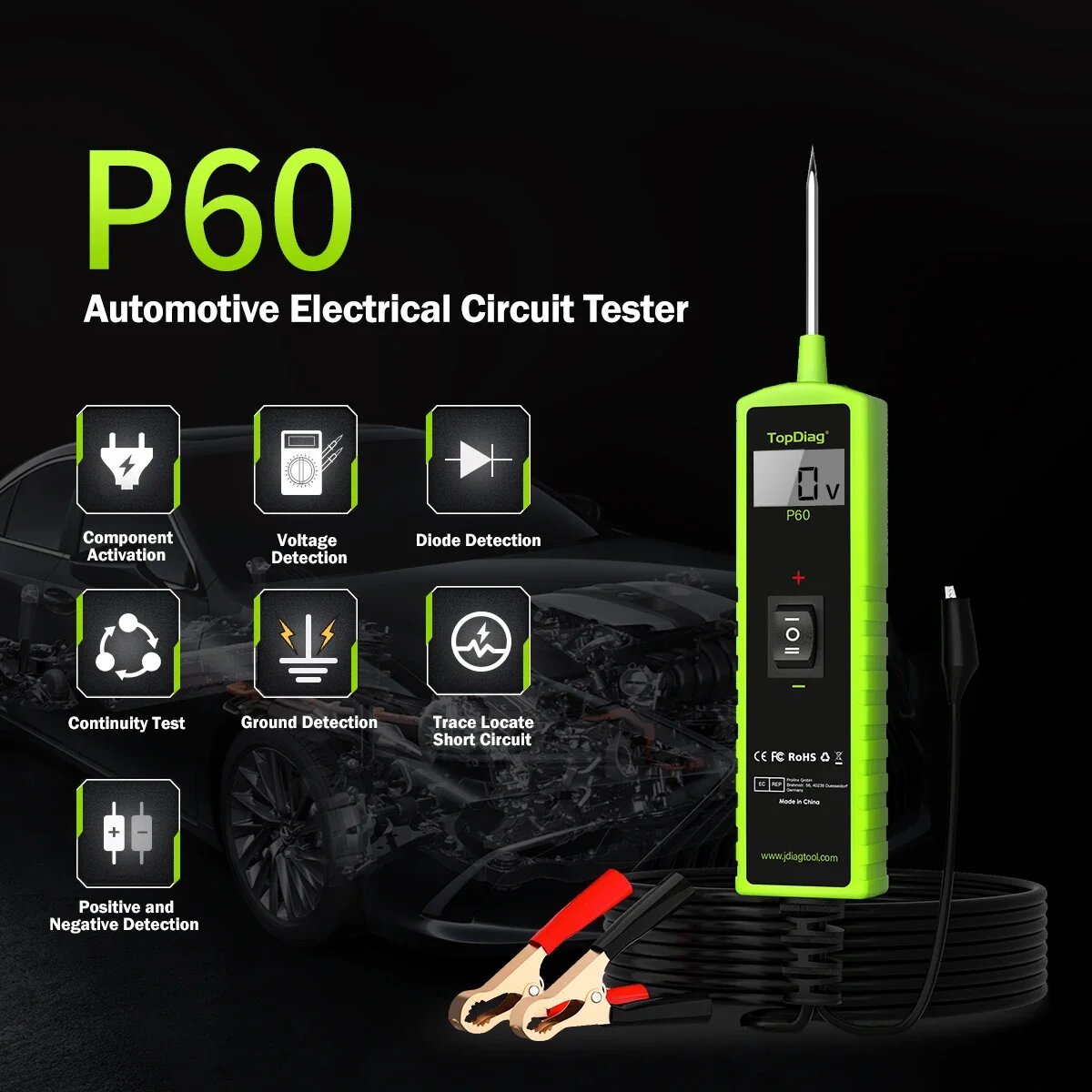 Jdiag P60 자동차 전원 회로 프로브 테스터 To - Power Tools In Automotive 리뷰 및 가격