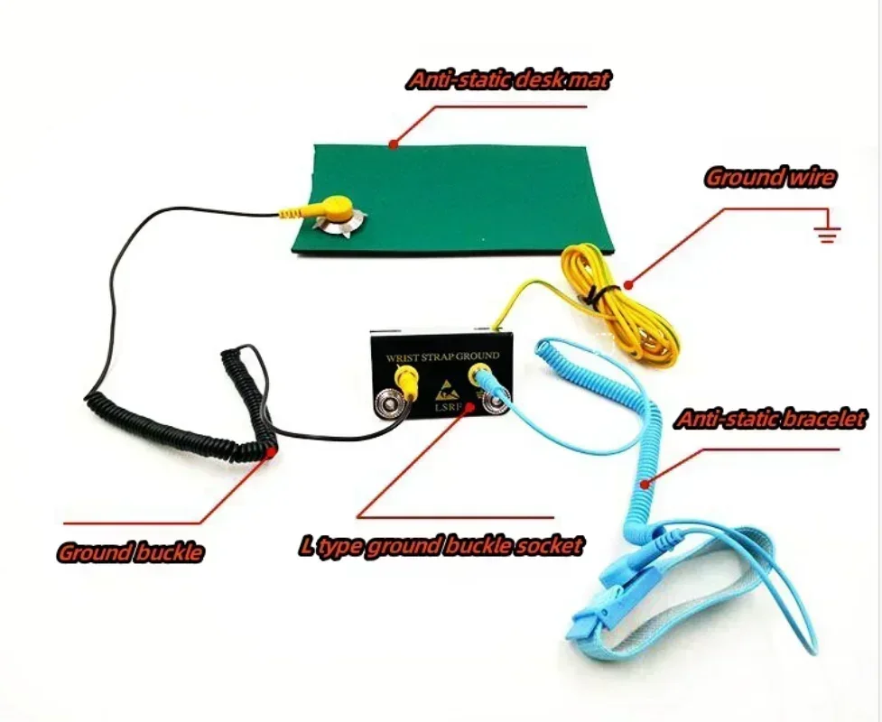 1pc ESD 접지 와이어 정전기 방지 노란색 검정색  - Power Tools Yellow And Black 리뷰 및 가격
