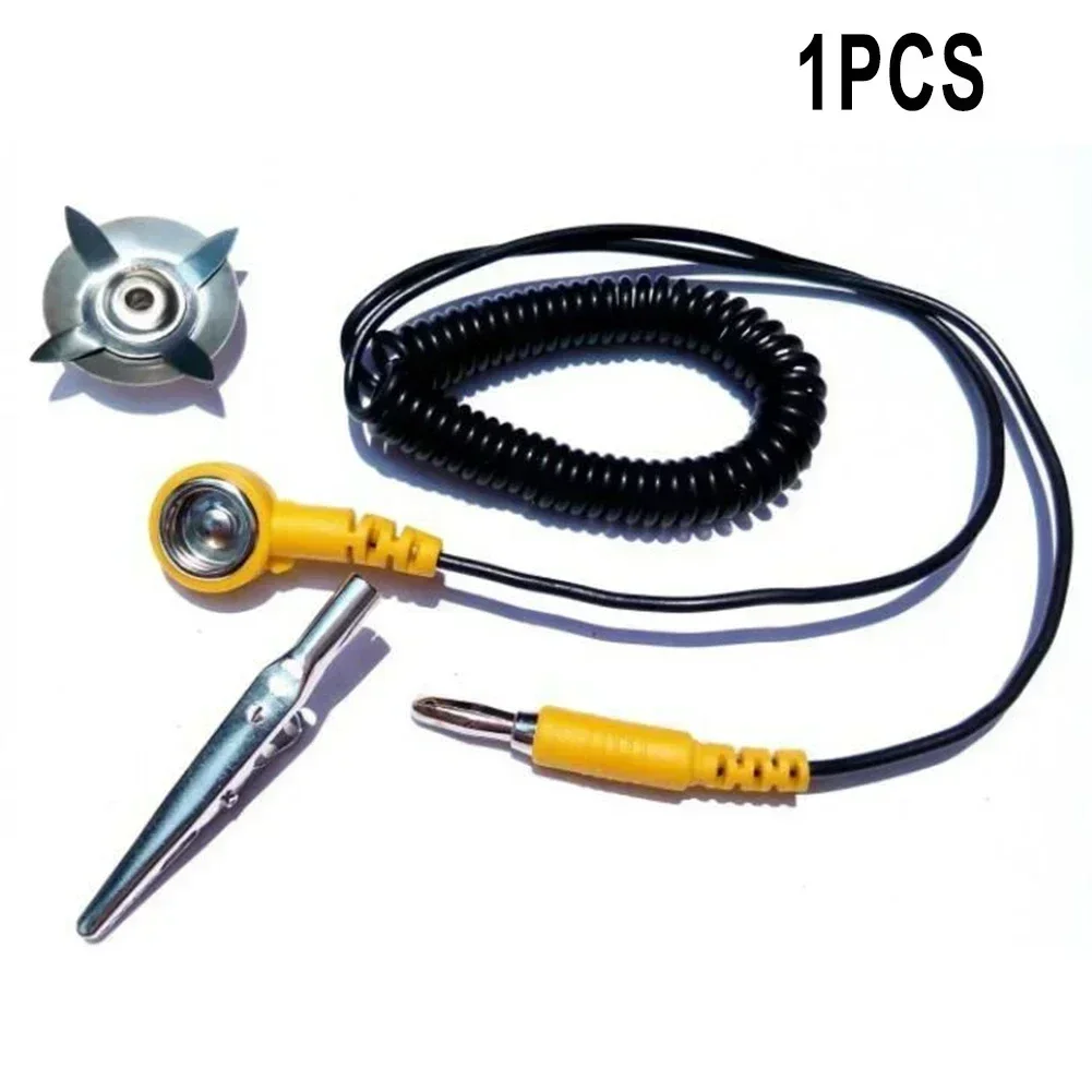 1pc ESD 접지 와이어 정전기 방지 노란색 검정색  - Power Tools Yellow And Black 리뷰 및 가격