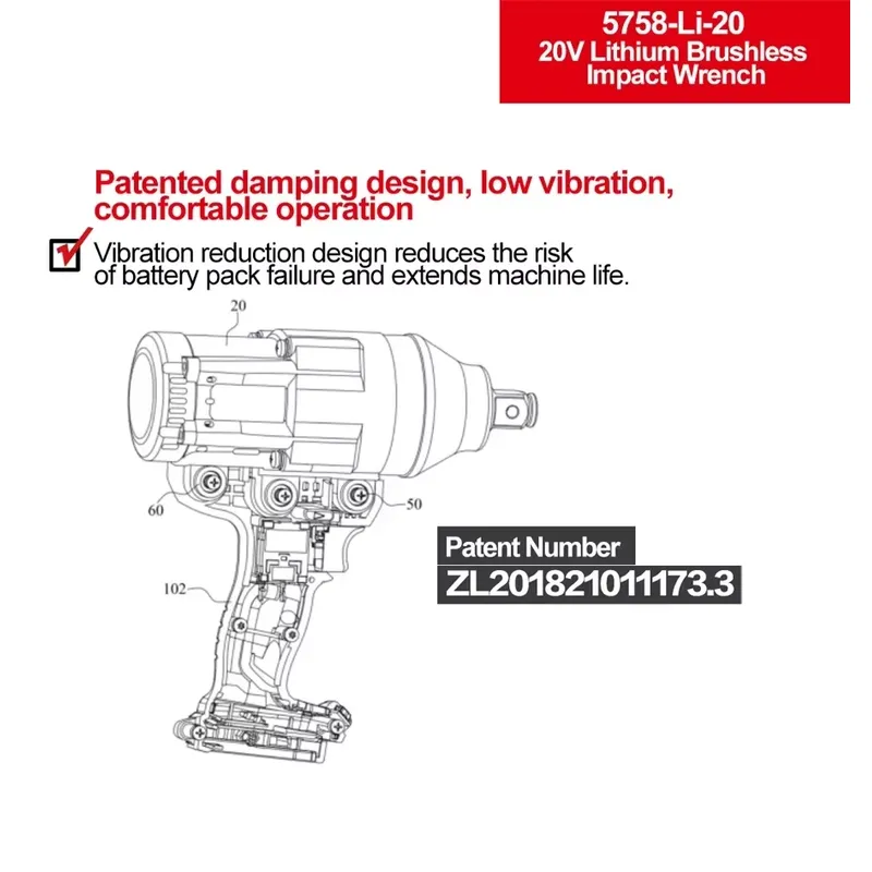 데본 20V 대형 토크 3단 토크 설정 임팩트 렌치 2 - Power Tools Impact Wrench 리뷰 및 가격
