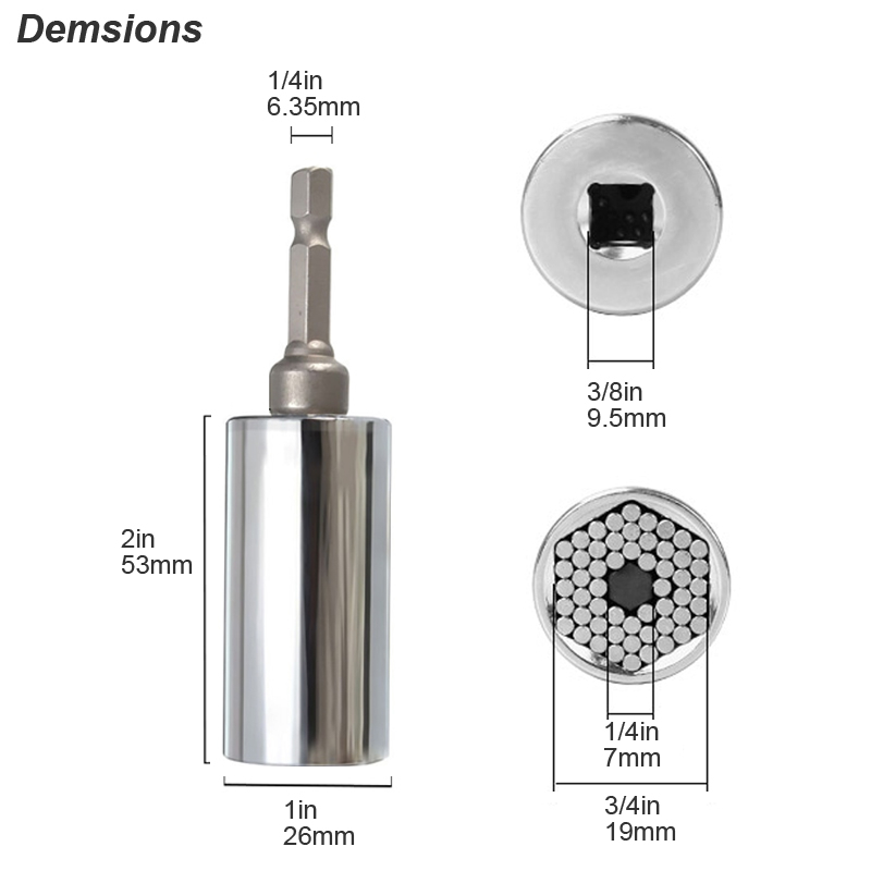 유니버설 소켓 렌치 헤드 세트 슬리브 가젯 7-19mm - Power Tools List 리뷰 및 가격