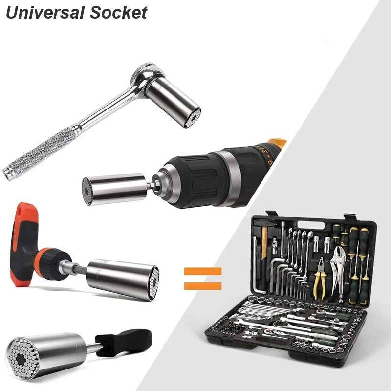 유니버설 소켓 렌치 헤드 세트 슬리브 가젯 7-19mm - Power Tools List 리뷰 및 가격